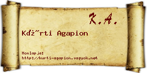 Kürti Agapion névjegykártya